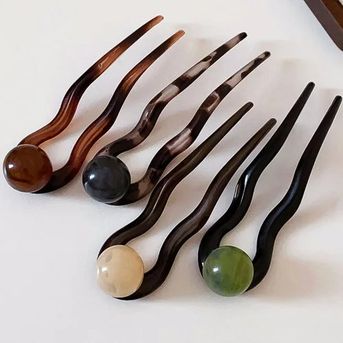 Miniatura 7 de Pinzas para el pelo francés en forma de U, horquillas de pelo francés de perlas para mujer, elegantes pasadores franceses, pasadores de acetato
