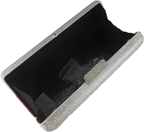 Miniatura 9 de Boutique De FGG Elegantes bolsos de noche de cristal para mujer, caja de fiesta formal, embrague, boda, diamantes de imitación, bolso de novia