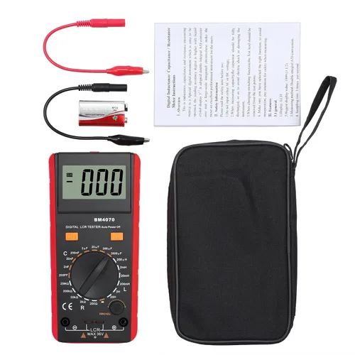 Miniatura 7 de CAMWAY LCR Medidor LCD Capacitancia Inductancia Probador Medidor de medición Autodescarga pF nF μF con pantalla de sobrerango