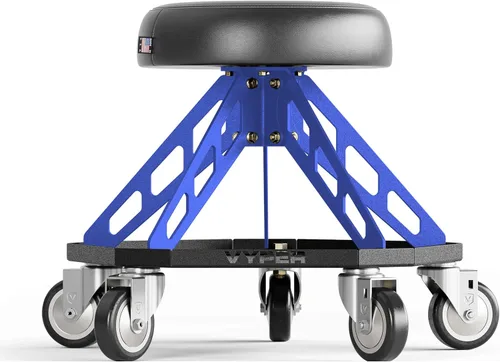 Miniatura 9 de Vyper Robust Steel Pro Shop Silla para mecánica, automoción, bricolaje, taburete de garaje de capacidad de 400 libras, ruedas grandes