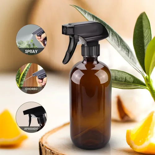Miniatura 2 de Botellas de spray de vidrio ámbar Wedama, botellas de spray de vidrio de 16 oz para soluciones de limpieza y aceites esenciales, botella de spray