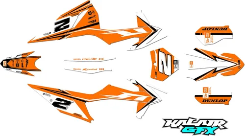 Miniatura 5 de Kit de gráficos para KTM Motocross 4-Stroke 250 SX-F, 350 SX-F y 450 SX-F años 2019, 2020, 2021 y 2022 Razor Series Azul-Verde 16 Mil – Adhesivos