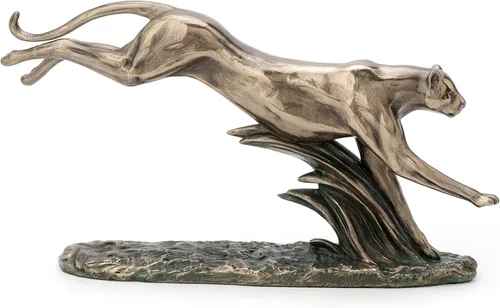 Miniatura 4 de Veronese Design Decoración de mesa de estatua de animal africano con acabado de bronce guepardo abstracto de 6.5 pulgadas