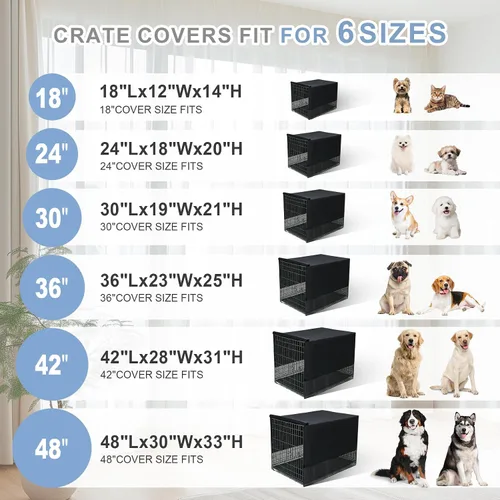 Miniatura 3 de Explore Land Funda transpirable para jaula de perro, ventilación de malla de 4 lados, funda básica para perrera para mascotas, todos los lados