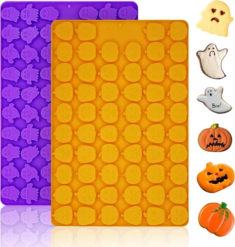 Miniatura 21 de 2 piezas de moldes de silicona de animales, 104 cavidades con forma de rana, lagarto, caracoles, moldes de silicona mini para hornear galletas