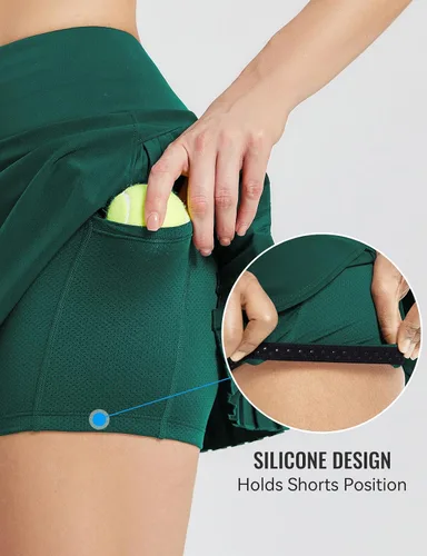 Miniatura 5 de baleaf - Falda de tenis plisada para mujer, falda pantalón de golf para mujer, cintura alta, pantalones cortos deportivos ligeros con bolsillos