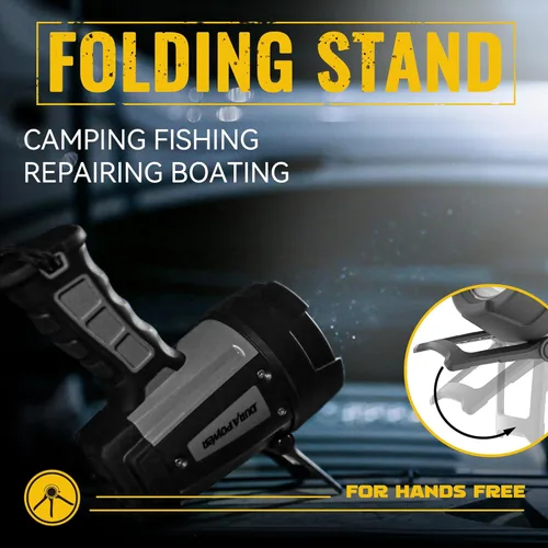 Miniatura 6 de Durapower Foco Recargable, Foco de Mano Super Brillante Impermeable IP68, Foco de Alta Potencia LED Portátil para Caza Marina, Barco, Camping