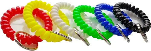 Miniatura 3 de Llavero de muñeca – Muñequera de espiral elástica con resorte para gimnasio, piscina, placa de identificación, llaves, C