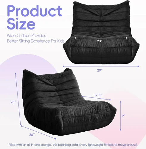 Miniatura 2 de Hobestluk Puf con espuma viscoelástica, tela de piel sintética ultrasuave, diseño ergonómico, puf pequeño, para sala de estar, dormitorio, sala