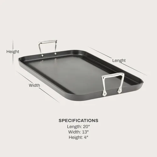 Miniatura 2 de All-Clad HA1 - Plancha antiadherente anodizada dura de 13x20 pulgadas apta para horno y parrilla, 500F, ollas y sartenes, utensilios de cocina
