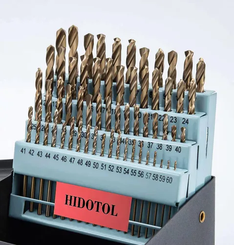 Miniatura 10 de HIDOTOL Juego de brocas de cobalto, 15 unidades + 6 piezas gratis, brocas M35 de alta velocidad para metal endurecido, acero inoxidable, hierro