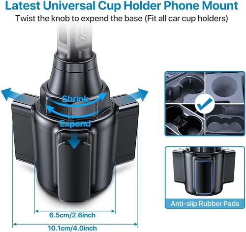 Miniatura 4 de Miracase 2025 Soporte Universal para Teléfono de Coche con Portavasos, [Girable y Ajustable] Soporte de Coche con Cuello Largo Compatible