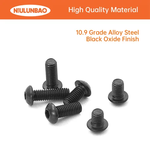 Miniatura 3 de Tornillos de cabeza de botón M8 x 0.394 in 0.472 in 0.630 in 0.787 in 0.984 in Tornillos de cabeza de botón Tornillos de acero de aleación de grado