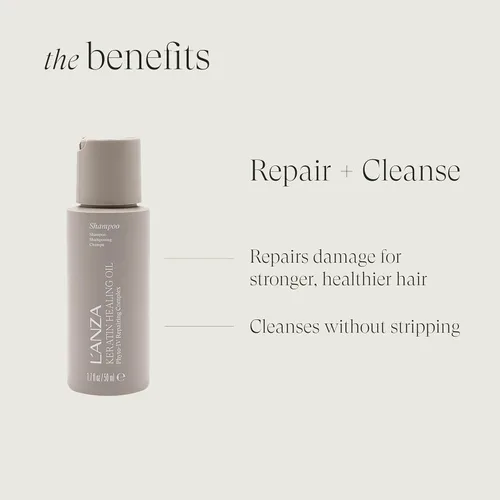 Miniatura 3 de L'ANZA Champú lustroso con aceite curativo de queratina para cabello seco dañado, champú hidratante nutre y aumenta el brillo y la fuerza