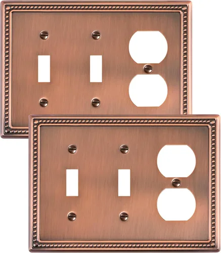 Miniatura 71 de Paquete de 4 placas de cubierta para interruptor de luz de palanca individual, cubiertas decorativas de perlas, placa de pared de metal almendra