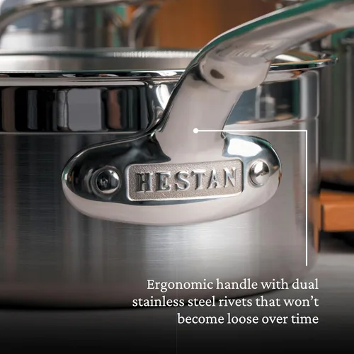 Miniatura 4 de Hestan - Colección ProBond - Sartén profesional de acero inoxidable revestido, compatible con placa de inducción, 1.5 cuartos de galón