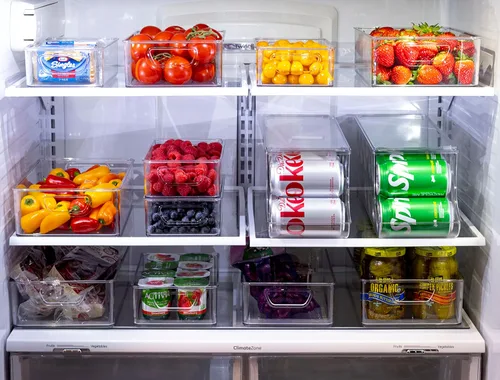 Miniatura 4 de Munfix Juego de 16 contenedores organizadores de refrigerador, cestas de plástico para organización y almacenamiento de despensa, organizadores