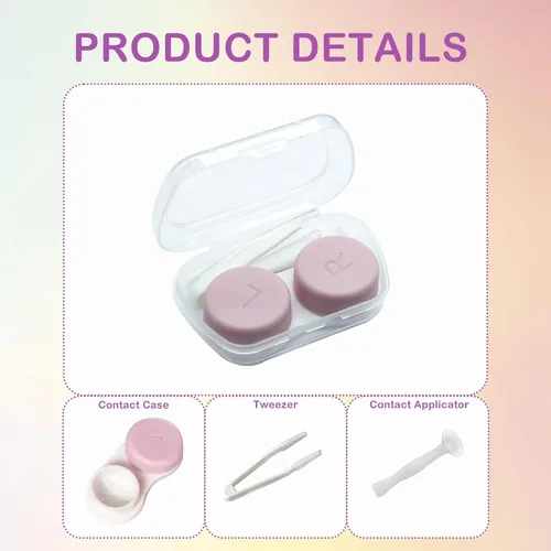 Miniatura 3 de Paquete de 8 bonitas fundas para lentes de contacto, estuche portátil de contacto ocular con herramienta aplicadora y herramienta de eliminación