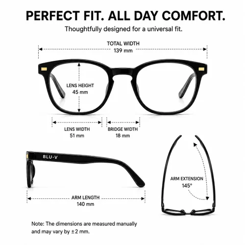 Miniatura 2 de Blu-V Specs Gafas de bloqueo de luz azul, Negro