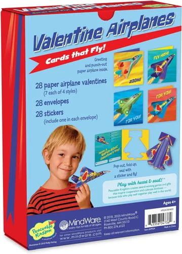 Miniatura 3 de Peaceable Kingdom Tarjeta de Avión de Papel Super San Valentín, 1 EA