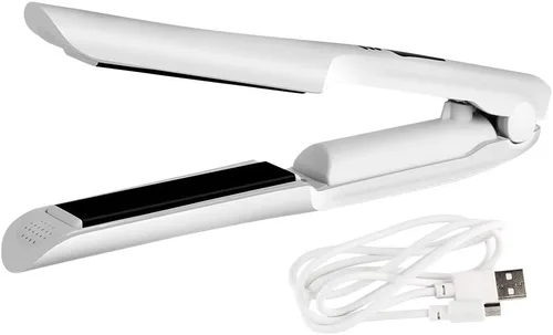 Miniatura 7 de Alisador y rizador de cabello 2 en 1 con panel aplanador de cerámica 3D que hace que el cabello sea suave, control digital inalámbrico recargable