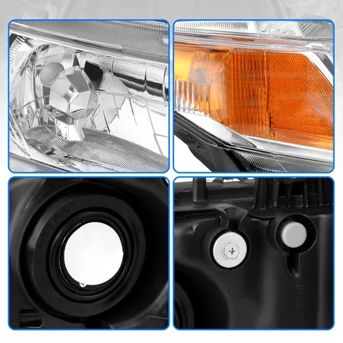Miniatura 5 de DWVO - Conjunto de faros delanteros compatible con Honda Civic Sedan 4 puertas 2012-2015 y Civic Coupe 2 puertas 2012-2013, carcasa cromada, Negro