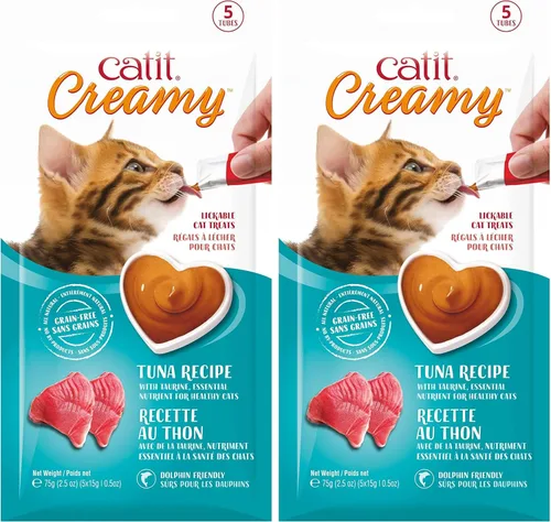 Miniatura 7 de Catit Golosina cremosa para gatos para lamer, premio saludable para gatos, atún, paquete de 50