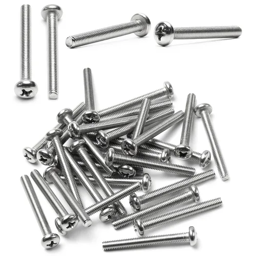 Miniatura 61 de Tornillos de máquina de jalar de perilla M4-0.028x0.197 in M4-0.028x0.197 in Tornillos de cabeza plana métrica Phillips Drive Tornillo de cabeza