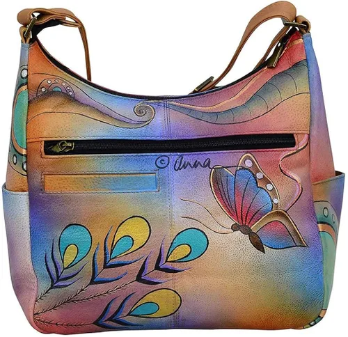 Miniatura 2 de Anna by Anuschka Women's Genuine Leather Large Hobo Handbag Zip-Top Multi-Compartment Tall Organizer