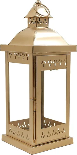 Miniatura 16 de Hosley's Farol estilo clásico, de 12 pulgadas de alto, de hierro y vidrio Regalo ideal para celebraciones, fiestas, bodas, Aromaterapia y Spa.