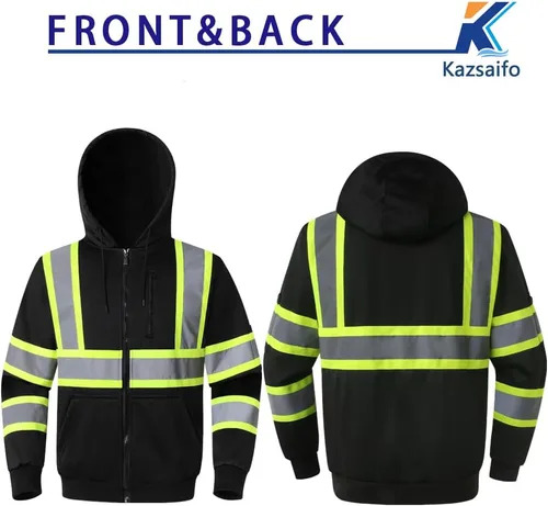 Miniatura 4 de Sudadera con Capucha de Alta Visibilidad para Hombres y Mujeres Clase 3 Chaqueta de Sudaderas de Seguridad de Alta Visibilidad Sudadera con Capucha