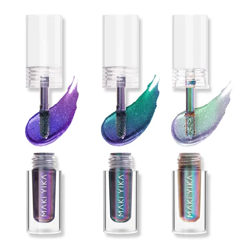 Miniatura 20 de Maki Yika Sombra de ojos líquida con brillo Ojos de camaleón metálicos Sombra de ojos multicolor cambiante de larga duración Sombra de ojos Aurora
