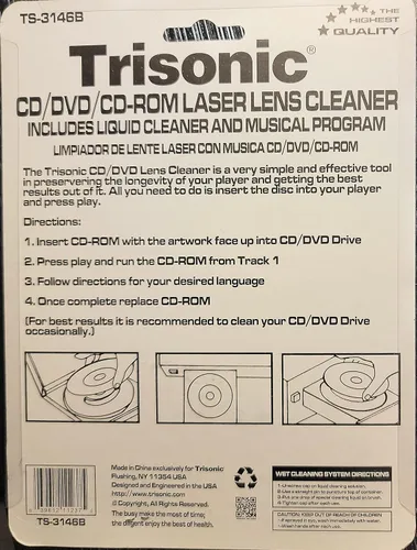 Miniatura 2 de Trisonic CD/DVD/CD-ROM - Limpiador de lentes láser líquido incluido