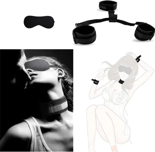 Miniatura 6 de Juego de correas de cama para adultos y adultos, juego de correas de cama tamaño King, juego de amarres para tobillos y barra de muñeca, juego