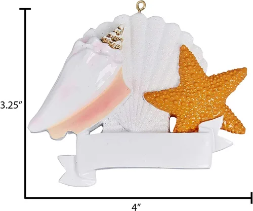 Miniatura 3 de Adornos de Navidad personalizados para la playa, adorno de concha, adorno de playa, adorno de Navidad, adorno de Navidad único, decoración
