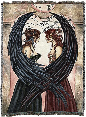 Miniatura 4 de Pure Country Weavers Amy Brown - Manta de hadas de las hermanas – Tapiz de regalo de fantasía tejida de algodón – Fabricado en los Estados Unidos