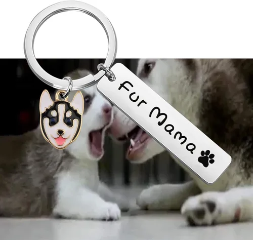Miniatura 7 de BEKECH perro mamá regalo piel mamá llavero huella huella perro amante joyería perro perro persona regalo mamá perro regalo