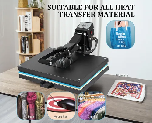 Miniatura 6 de SmarketBuy -Prensa de calor mejorada 16x24 pulgadas, máquina de prensa de alta presión con carcasa 1800W, gran prensa de calor con placa inferior
