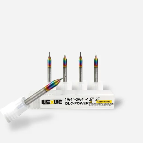 Miniatura 26 de Fresas WEXWE Tools Serie DLC de carburo con extremo cuadrado, revestimiento tipo diamante, fresa para aluminio, cobre, aleaciones de magnesio
