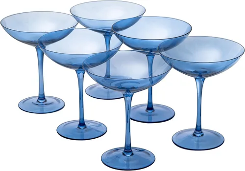 Miniatura 12 de The Wine Savant Champagne Coupes - Copas de champán coloridas de 12 onzas, Prosecco, juego de copas de mimosa, juego de copas de cóctel, cristalería