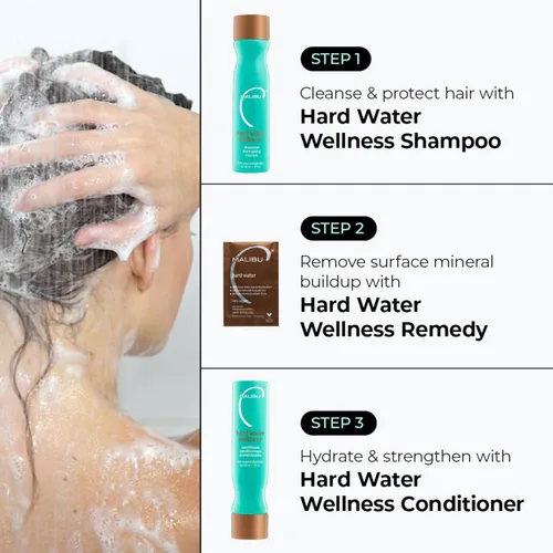 Miniatura 5 de Malibu C Hard Water Wellness Shampoo (9 oz) – Champú hidratante sin sulfatos para la vitalidad del cabello – Protege el cabello de elementos de agua