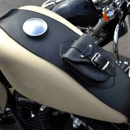 Miniatura 3 de Cubierta del tanque de combustible para motocicleta, bolsa de panel de piel sintética, accesorio para XL 883 1200 con 45 galones de cacahuete bolsa