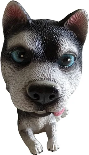 Miniatura 2 de Perro husky siberiano de 4.3 in, cabeza de balanceo con la cabeza, adornos interiores de perro divertido de dibujos animados cachorro sacudiendo