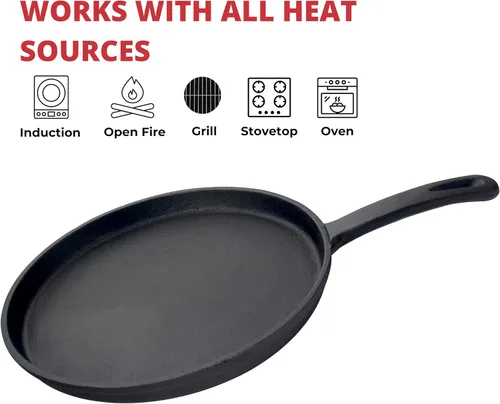 Miniatura 9 de Jim Beam Sartén de hierro fundido pre-sazonado de 10.5 pulgadas para parrilla, gas, horno, eléctrico, inducción y vidrio, negro