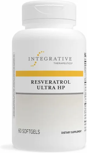 Integrative Therapeutics Resveratrol Ultra HP - Suplemento antioxidante para apoyo a la salud cardíaca*- Cápsulas blandas sin soja una vez al día,