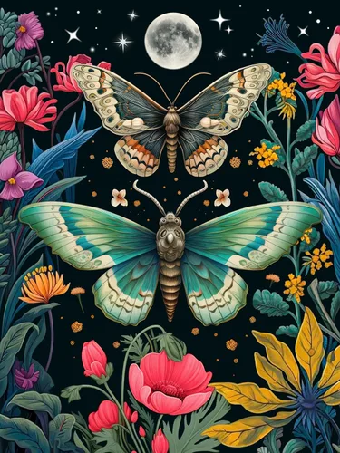 Miniatura 7 de FILASLFT Kits de Arte de Diamante para Adultos Mariposa Luna, Kit de Pintura de Diamantes de Mariposa para Principiantes, Flor de Seta Lunar Punto