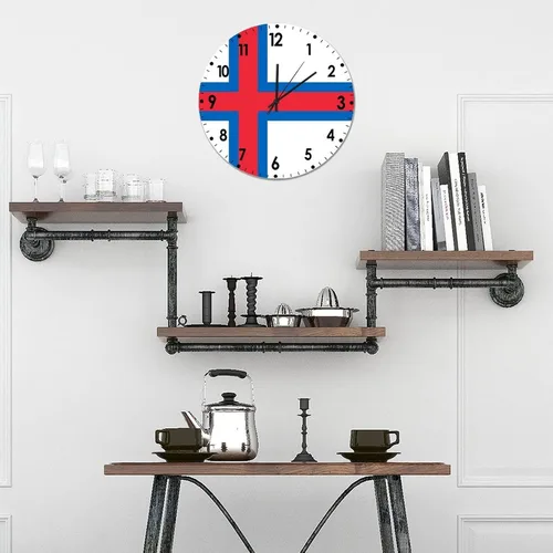 Miniatura 748 de Cheyan Reloj de pared con bandera de Canadá de 12 pulgadas, silencioso, sin tictac, de PVC, funciona con pilas, reloj redondo decorativo, regalo
