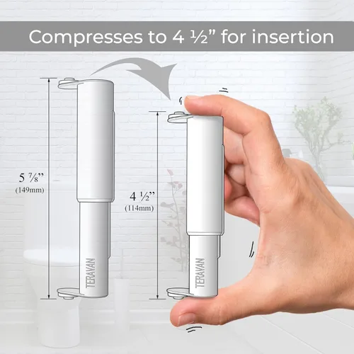 Miniatura 3 de Teravan Extensor de soporte de papel higiénico estándar para rollos extra grandes, perfecto para rollos dobles, triples en soportes de pared de baño