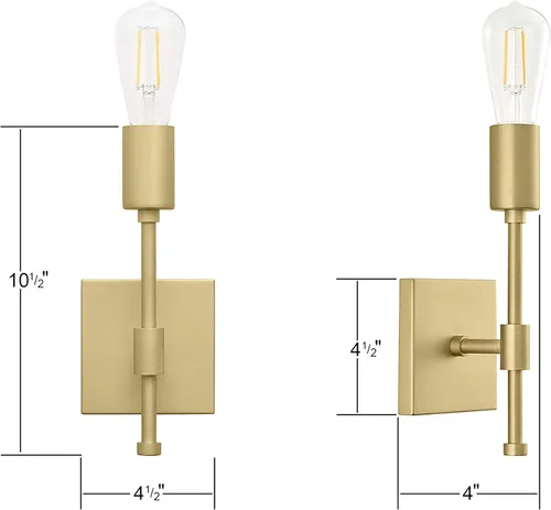 Miniatura 3 de Linea di Liara Berbella - Aplique de pared dorado moderno, aplique de pared para baño, apliques de pared para pasillo, lámpara de pared