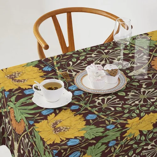 Miniatura 41 de Mantel Floral Retro de Pájaros, Diseño Original Bohemio William Morris Estampado Cubierta de Mesa para Hogar Picnic Fiesta Comedor Cocina William